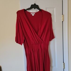 Elegant Red Wrap Dress